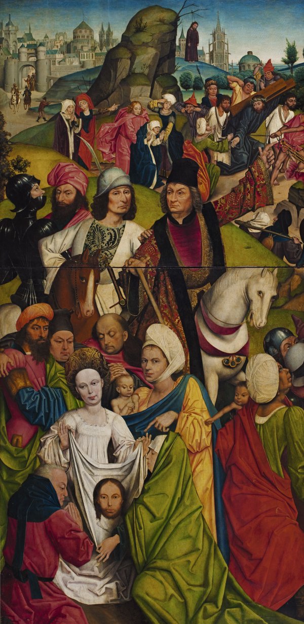 Saint Veronica and a group of Knights - Baegert, Derick. Museo